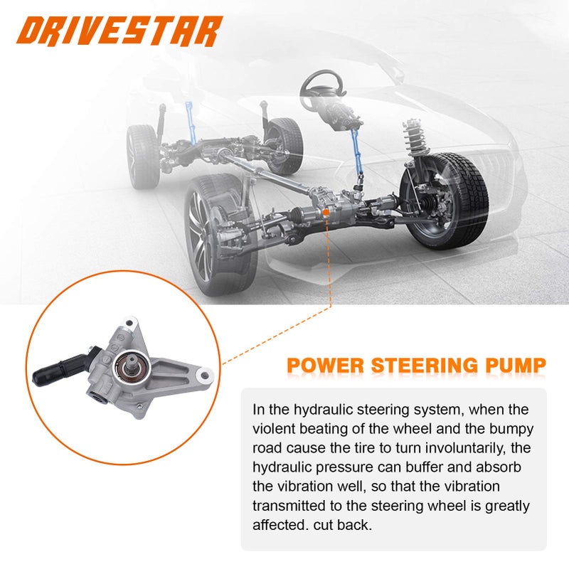 DRIVESTAR 21-5349 Power Steering Pump, fit 2003 2004 2005 2006 2007 for Honda Accord 3.0L, 2003-2006 for Acura MDX 3.5L, OE-Quality New, without Reservoir - Image 3